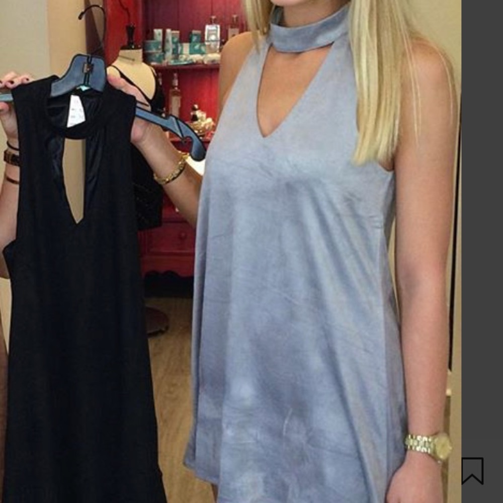 karlie clothes grey suede dress